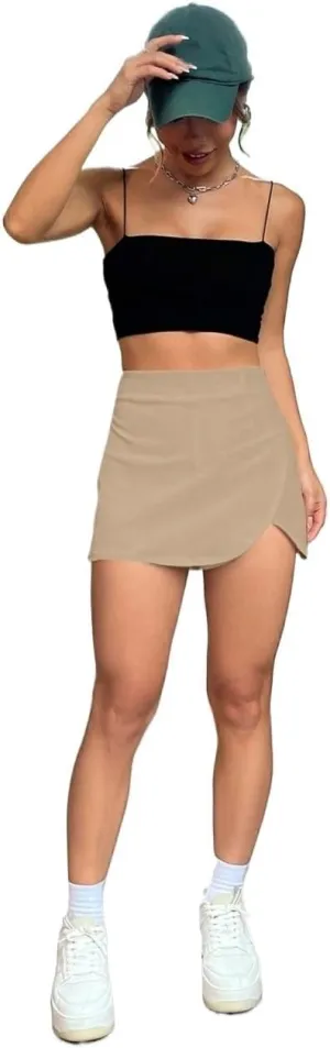 Women Summer Casual 2025 Fashion Trendy Skorts Slit Skorts