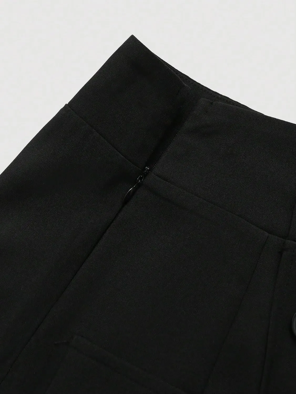 Women Summer Casual 2025 Fashion Trendy Skorts Solid Color Asymmetric Button Elegant Skort