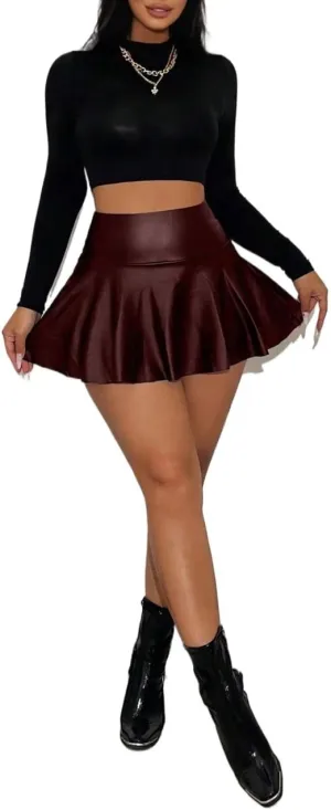 Women Summer Casual 2025 Fashion Trendy Skorts Solid Color Skort