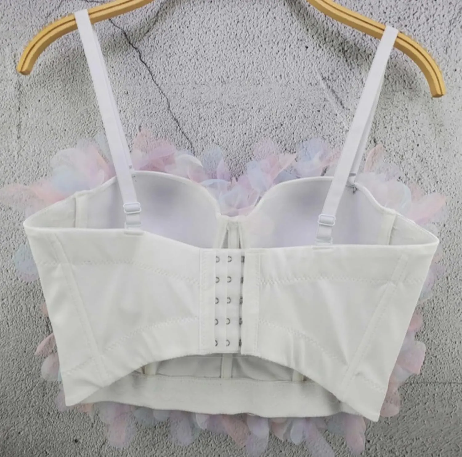 Women's 3d Floral Crop Top Colorful Flower Embellished Bustier Open Back Sexy Tops Sleeveless Camisole Tank