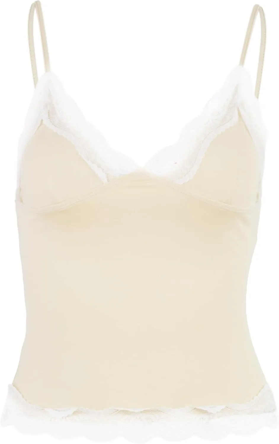 Womens Crop Cami Tops V Neck Sleeveless Lace Trim Slim Fit Y2K Going Out Night Out Tank Vest Tops