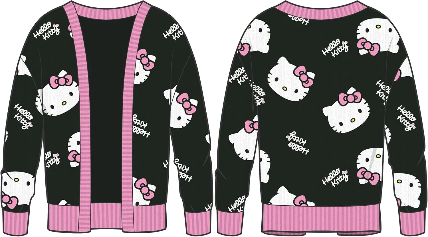 Women's Officially Licensed Hello Kitty Relaxed Fit Knit Cardigan