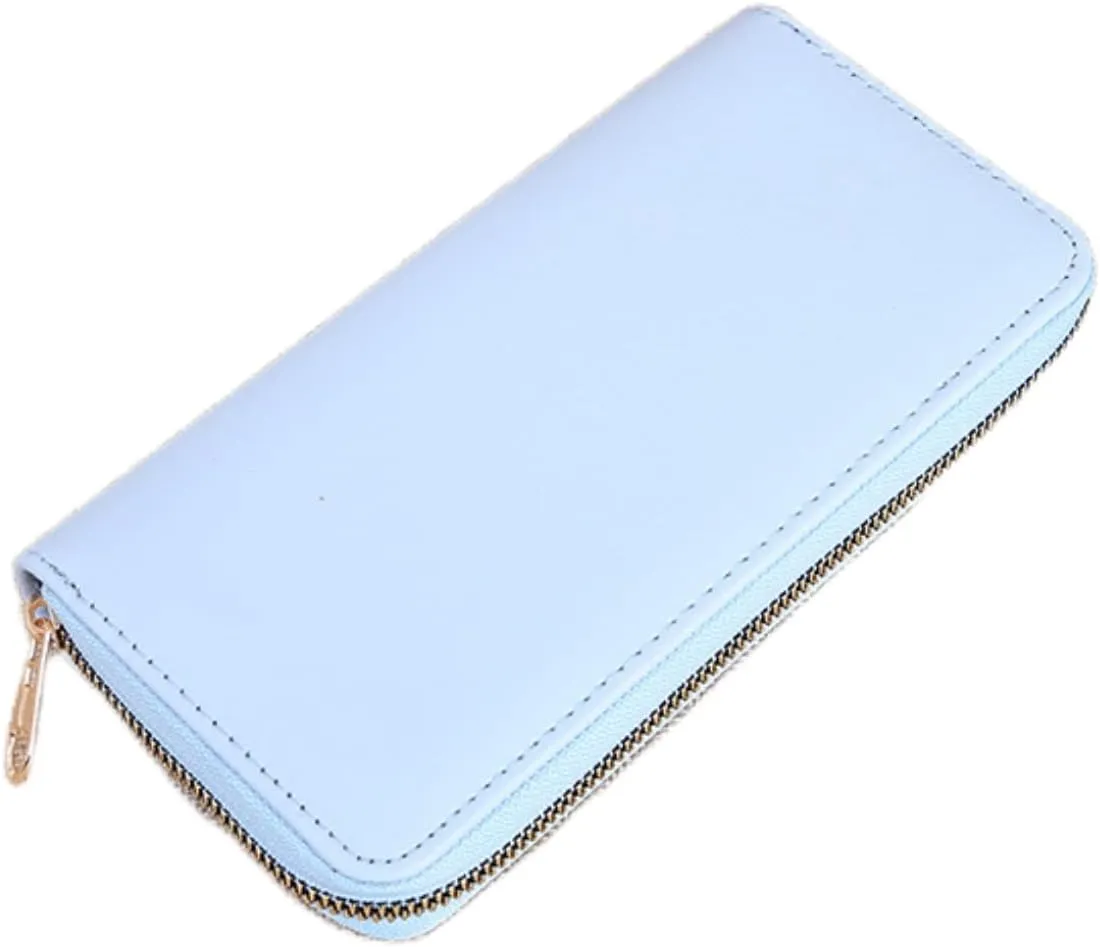 womens wallet large capacity Coin Purse Long Women'S Handbag Zipper Wallet Versatile Atmospheric Small Wallet wallet women womens wallet women's wallets, card cases & money organizers (Light blue)