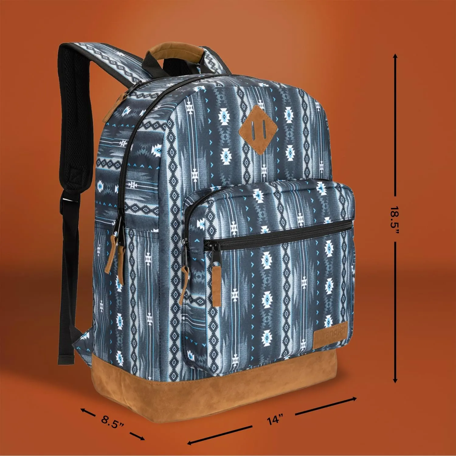 Wrangler Yellowstone Sturdy Backpack for Travel Classic Logo Water Resistant Casual Daypack for Travel with Padded Laptop Notebook Sleeve (New Retro)