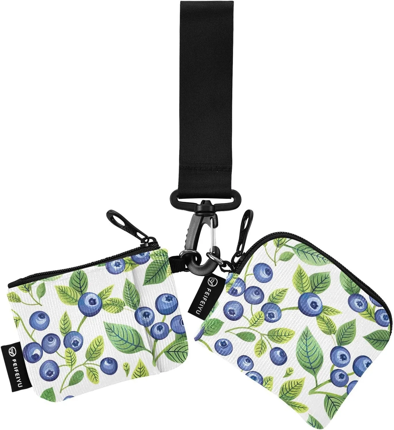 xigua Fresh Blueberries Mini Zip Around Wristlet Wallets,Portable Women Dual Pounch Wristlet Detachable Coin Purse Pouch for Travel Sports Outdoors261