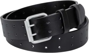 XZQTIVE Men Dual Holes Belt For Jean Pant Casual Leather Belts With Double Prong Buckle