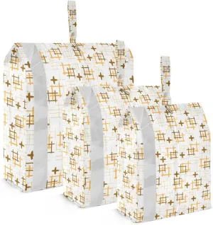 Yellow Tie Dyed Packing Cubes Set of 3, Lightweight Travel Luggage Organizers Foldable Bags for Easy Packing and Organization