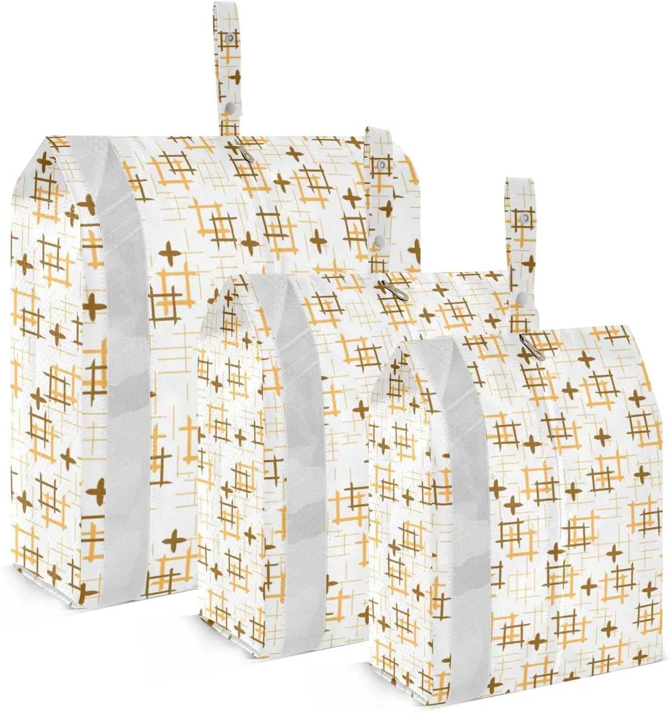 Yellow Tie Dyed Packing Cubes Set of 3, Lightweight Travel Luggage Organizers Foldable Bags for Easy Packing and Organization