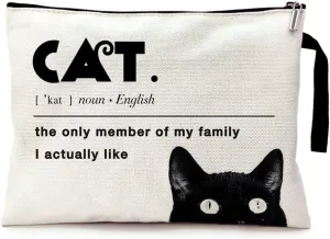 ZHANTUONE Cat Lovers Funny Makeup Bag for Travel Toiletries Zipper Storage Bag Makeup Bag, Gifts for Cat Mom, Birthday Gifts for Daughters Sisters Friends Coworker