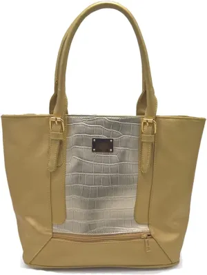 ZiMing Women Shoulder Bag Crocodile Pattern Bucket Bag Contrasting Colors Tote Bag Large Capacity Handbag