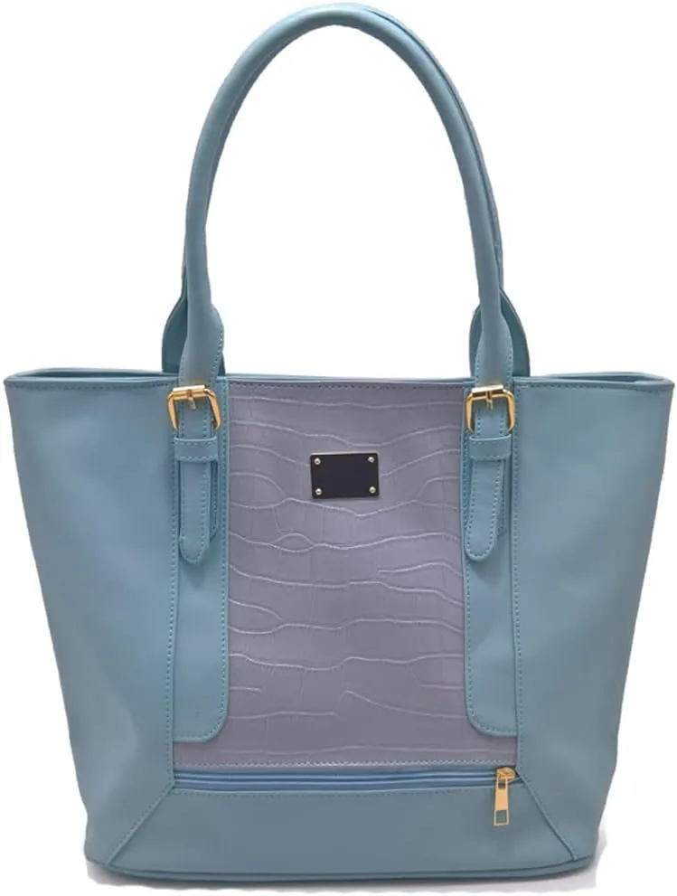ZiMing Women Shoulder Bag Crocodile Pattern Bucket Bag Contrasting Colors Tote Bag Large Capacity Handbag