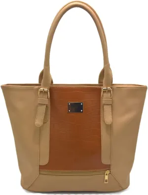 ZiMing Women Shoulder Bag Crocodile Pattern Bucket Bag Contrasting Colors Tote Bag Large Capacity Handbag