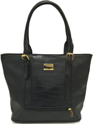 ZiMing Women Shoulder Bag Crocodile Pattern Bucket Bag Contrasting Colors Tote Bag Large Capacity Handbag
