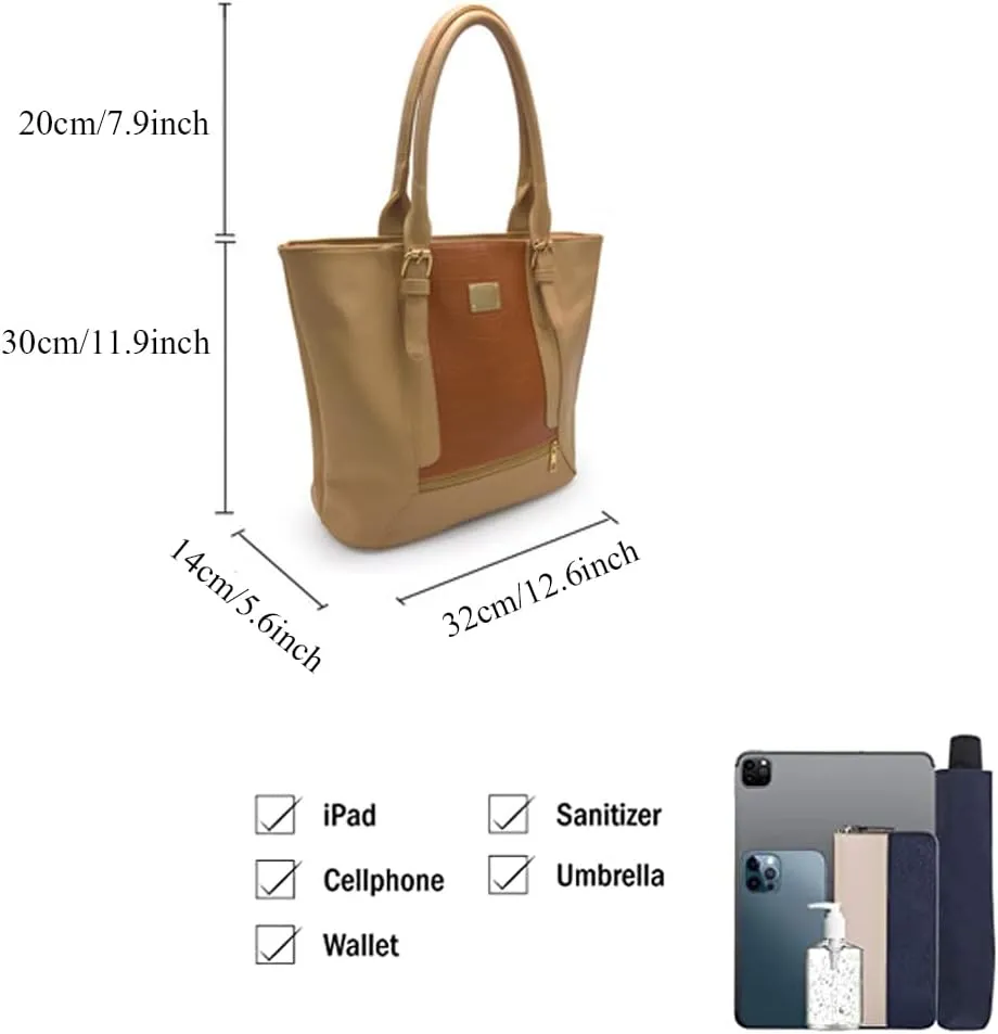 ZiMing Women Shoulder Bag Crocodile Pattern Bucket Bag Contrasting Colors Tote Bag Large Capacity Handbag