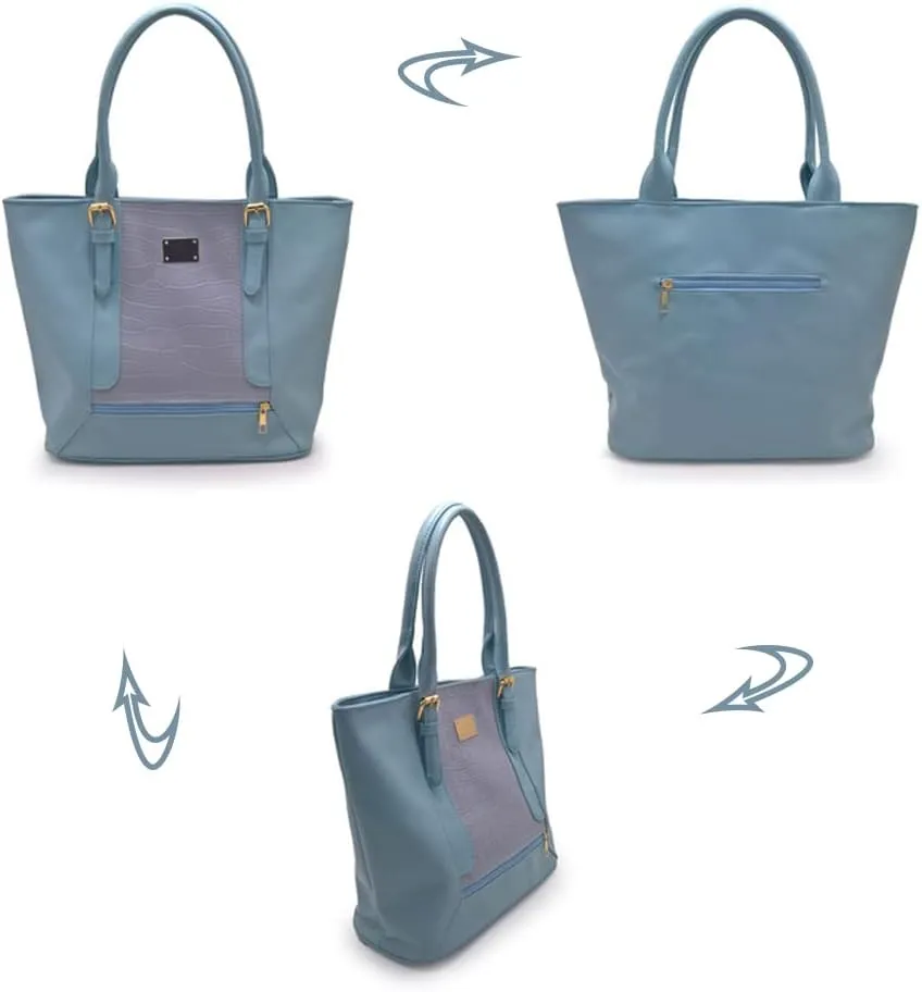 ZiMing Women Shoulder Bag Crocodile Pattern Bucket Bag Contrasting Colors Tote Bag Large Capacity Handbag